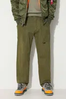 Bavlněné kalhoty Gramicci Gadget Pant zelená barva, jednoduché