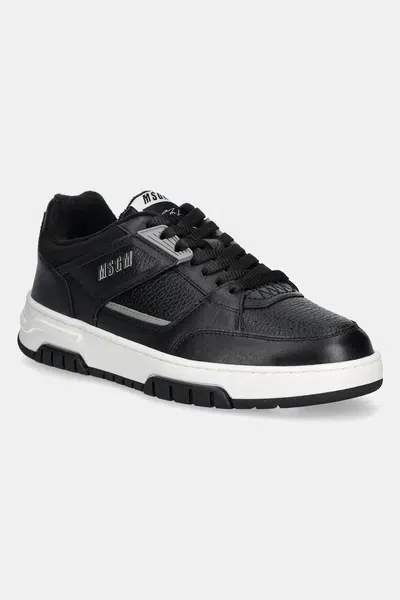 Kožené tenisky MSGM černá barva, 3840MS604