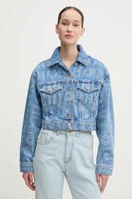 Džínová bunda Hugo Blue dámská, modrá barva, přechodná, 50532155