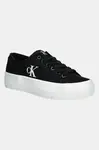 Tenisky Calvin Klein Jeans VULC FLATFORM LOW CV MG dámské, černá barva, YW0YW01763