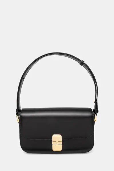 Kožená kabelka A.P.C. černá barva