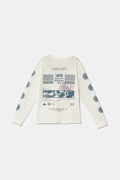 Dětské bavlněné tričko s dlouhým rukávem Vans Always Classic BFF