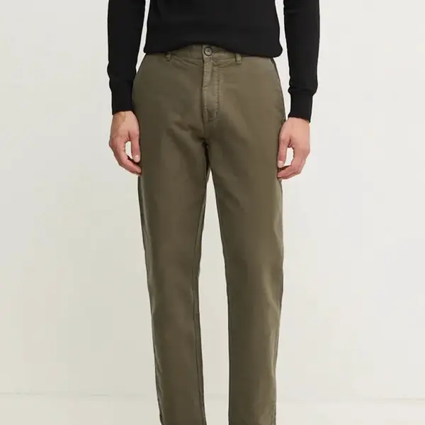 Bavlněné kalhoty Barbour zelená barva, jednoduché, MTR0738