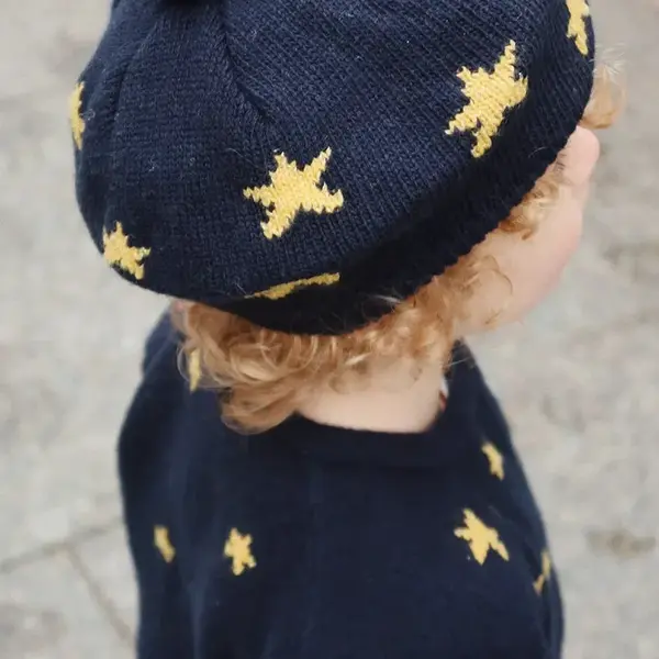 Dětský baret s příměsí vlny Konges Sløjd BELOU KNIT BERET