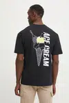 Bavlněné tričko EA7 Emporio Armani černá barva, s potiskem, AF13244.7M000118