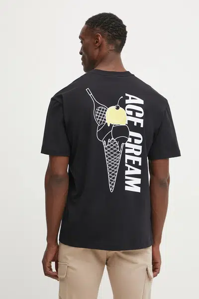 Bavlněné tričko EA7 Emporio Armani černá barva, s potiskem, AF13244.7M000118