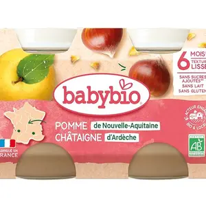 Babybio Jablko s kaštanovým pyré 2x130 g