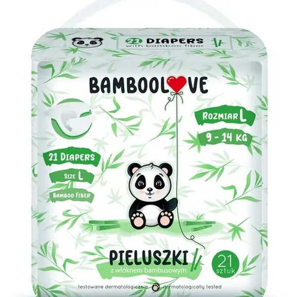 Bamboolove Pleny jednorázové Bambus vel. L 9-14 kg 21 ks