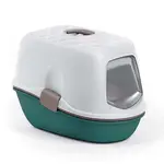 Stefanplast Chic FURBA Top krytá toaleta pro kočku se sítkem tmavozelená/ bílá 39x59x4