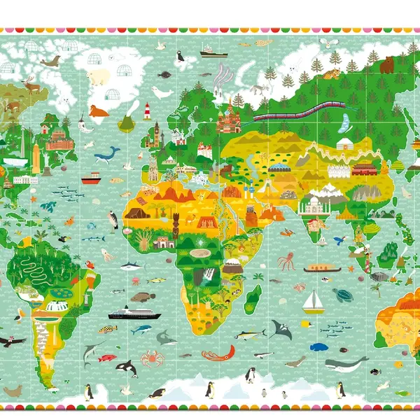 Djeco Puzzle Kolem světa - 200 pcs