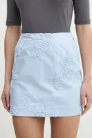 Bavlněná sukně Rotate modrá barva, mini, pouzdrová, 1138592322