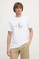 Bavlněné tričko Calvin Klein Jeans béžová barva, s potiskem, J30J327086