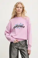 Bavlněná mikina Chiara Ferragni dámská, fialová barva, s potiskem, 77CBIK08