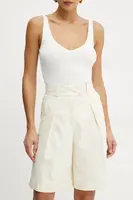Kraťasy Ivy Oak dámské, béžová barva, hladké, high waist, IO115171