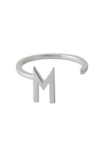 Pozlacený stříbrný prsten Design Letters