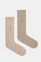 Ponožky Tommy Hilfiger 2-pack pánské, béžová barva, 371111137