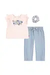 Kojenecká sada Levi's RUFFLE SHLDR TOP & PANT SE růžová barva, 1EM645