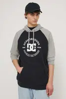 Mikina DC pánská, šedá barva, s kapucí, s potiskem, ADYSF03097