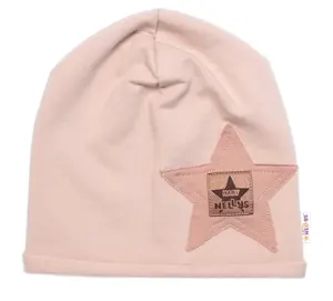 Baby Nellys Dětská čepice bavlna, Baby Star,  béžová vel.  104/134