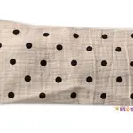 Baby Nellys Letní čelenka, bandana, mušelín, Puntík, cappuccino vel.  116/122