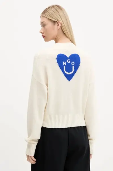 Vlněný svetr Hugo Blue Scutie_B