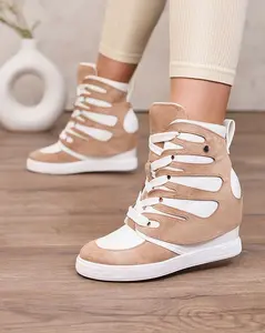 Resti Light brown Pamstinsa women's sporty boots on heels