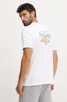 Bavlněné tričko Napapijri S-Bradgate pánské, bílá barva, s potiskem, NP0A88UNMQL1