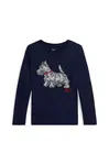 Dětské tričko s dlouhým rukávem Polo Ralph Lauren tmavomodrá barva, 312979013001