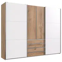 MID.YOU SKŘÍŇ S POSOUVACÍMI DVEŘMI, bílá, barvy dubu, 300/236/65 cm