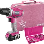 Lady AKU vrtací šroubovák, 12V, 1300mAh, svítilna růžový - EXTOL LADY