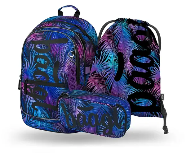 Baagl 3 SET Core Palm: batoh, penál, sáček