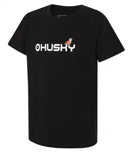 Husky Tee Birdie K 140, black Dětské bavlněné triko