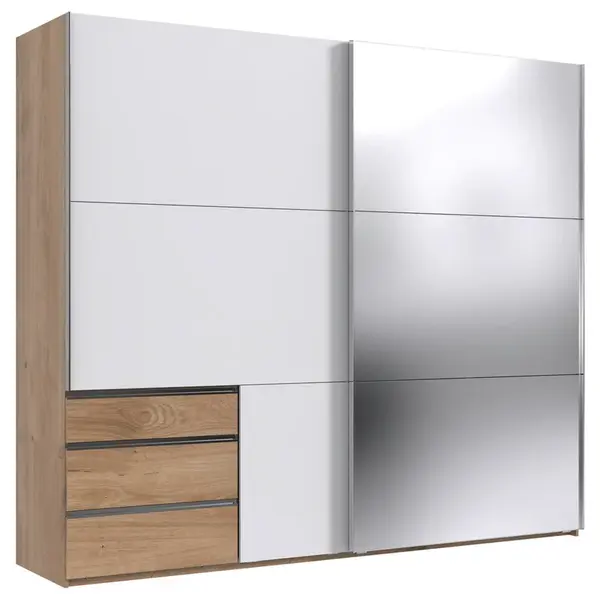 MID.YOU SKŘÍŇ S POSOUVACÍMI DVEŘMI, bílá, barvy dubu, 250/216/65 cm