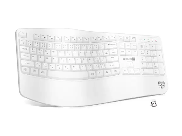 Connect IT For Health CZ + SK verze ergonomická klávesnice bílá