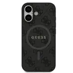 Zadní kryt Guess PU Leather 4G Colored Ring Magnetic pro Apple iPhone 17, černá