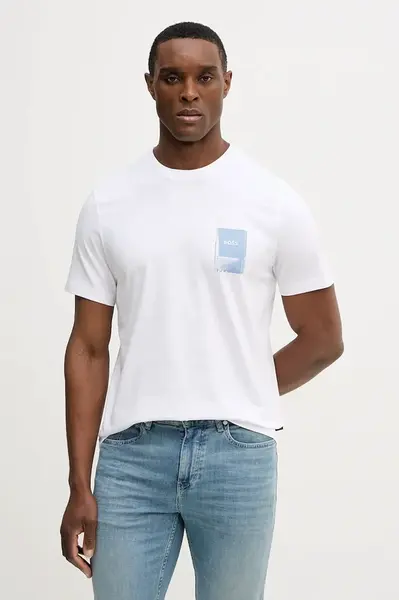 Bavlnené tričko BOSS Orange Te_Plain