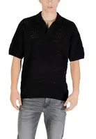 Čierne pánske polo tričko s krátkym rukávom