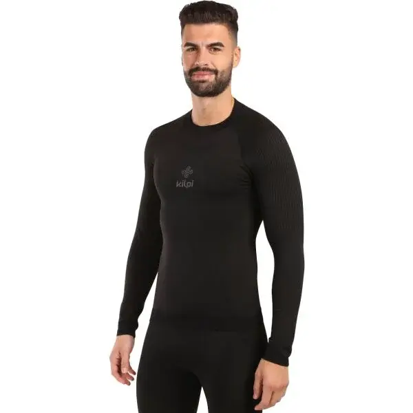 KILPI NATHAN Pánské bezešvé termo triko, černá, velikost