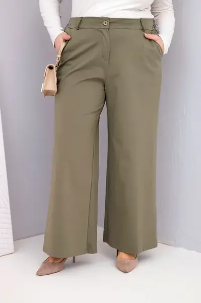 Kesi Plus Size kalhoty s vysokým pasem