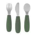 Petite&Mars Take&Match Stainless Steel Cutlery Set příbor pro děti Misty Green 12m+ 3 ks