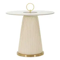 KONFERENČNÍ STOLEK, krémová, bílá, barvy zlata, kov, plast, keramika, 50/60 cm