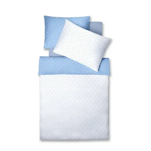 Fleuresse POVLEČENÍ, vzhled lnu, bílá, světle modrá, 140/200 cm