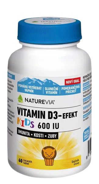 NATUREVIA Vitamin D3-Efekt Kids, cucací tablety 60 ks