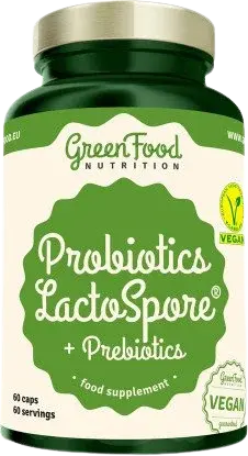 GREENFOOD NUTRITION Probiotics Lactospore® + Prebiotics 60 kapslí