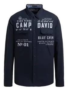 CAMP DAVID Košeľa  námornícka modrá / biela