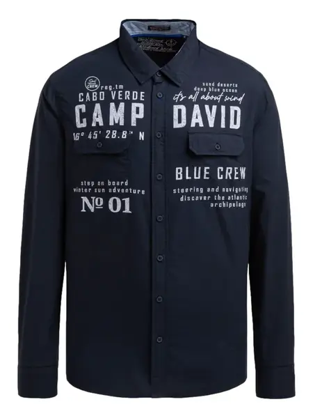CAMP DAVID Košeľa  námornícka modrá / biela