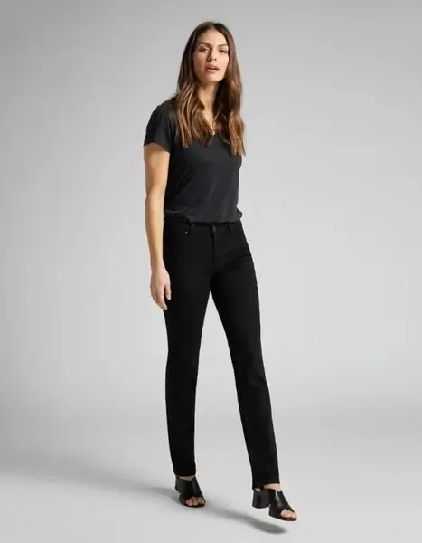 Dámské jeans LEE L301FS47 MARION STRAIGHT BLACK Velikost: 31/35