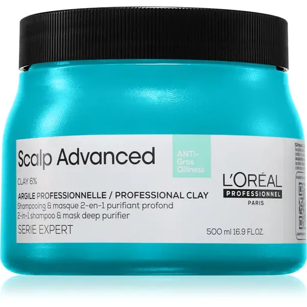 L’Oréal Professionnel Serie Expert Scalp Advanced šampon a maska 2 v 1 pro mastné vlasy a vlasovou pokožku 500 ml