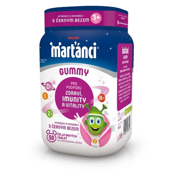 WALMARK Marťánci Gummy 20 mg Černý bez 50 kusů, poškozený obal