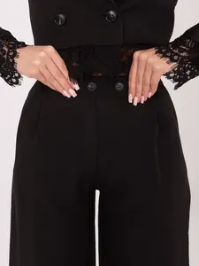 Černé jednobarevné kalhoty